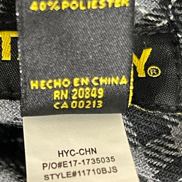 Stanley Flannel Shirt Men's GRAY Black Plaid Button-Down Soft XL LONG SLEEVE - Picture 12 of 13